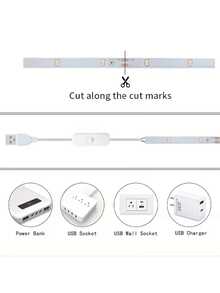 High Brightness LED Light Strip, USB Powered, Button Switch Control, Flexible LED Light Strip, TV Background Decorative Light, Background Decorative Flexible Light Strip, Easy To Install, Suitable For TV Background, Bedroom, Living Room, Hallway, Kitchen, DIY Decoration - LED Strip Light - View 9