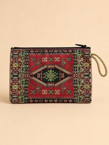 XD復古西部刺繡手工兒童小錢包，金線壓紋女童零錢包，多層隔層設計，適合阿拉伯女孩節日禮物 - 彩色 - 查看 2
