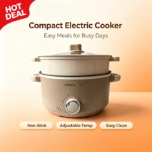 RAF 3L Olla arrocera eléctrica multifunción, de una/doble capa, apta para olla caliente, para 1-3 personas, olla antiadherente, olla arrocera eléctrica para olla caliente, utensilios de cocina, electrodomésticos, calentamiento rápido, fácil de limpiar - Ver 3