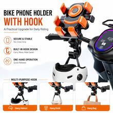 1pc Motorcycle Phone Holder, Anti-Vibration Anti-Shake Anti-Wobble Phone Mount, Universal GPS Navigation Bracket, Suitable For Electric Scooter Bicycle Pedal Bike, 360° Rotating Anti-Drop Riding Phone Holder, Suitable For Delivery Riders (Fits 4.8-7 Inch Phones) - Multicolor - View 3