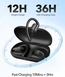V30i Open-Ear Wireless Earbuds, Lightweight & Comfortable Design, Ergonomic Ear-Hook Fit, Powerful Bass, 36-Hour Long Battery Life, Bluetooth 5.3, App Control, HD Call Headset - View 8