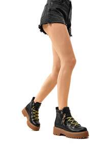 Timberland New Anti-Slip Waterproof Thick Sole Height-Increasing Women's Outdoor Sports Casual Martin Boots - Black/Brown - View 2