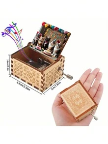 Creative Cat Party Hand-Crank Music Box, Cat Birthday Pattern, Gift For Best Friend, Girlfriend, Family, Lover, Holiday Party Decoration Ornament, Hand-Crank Music Playback, Suitable For Birthday-Holiday Gift - A - View 5