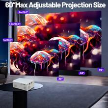 Proyector portátil, compatible con 1080P, alimentación USB, altavoz estéreo incorporado, corrección de trapecio, con control remoto, compatible con múltiples dispositivos, proyector de cine para hogar, camping al aire libre, mejora tu experiencia de cine, TV y juegos - Ver 8