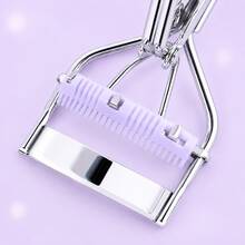 MONKIDS Purple Cat-Shaped Eyelash Curler With Comb, Includes Multiple Replacement Silicone Pads. Built-In Comb Design Separates Lashes Without Pinching Eyelids, Easily Creates Long-Lasting Sun-. Fits Eye Shape, Sturdy Metal Body, Compact And Portable, Suitable For Daily Makeup And Travel. - Purple - View 4