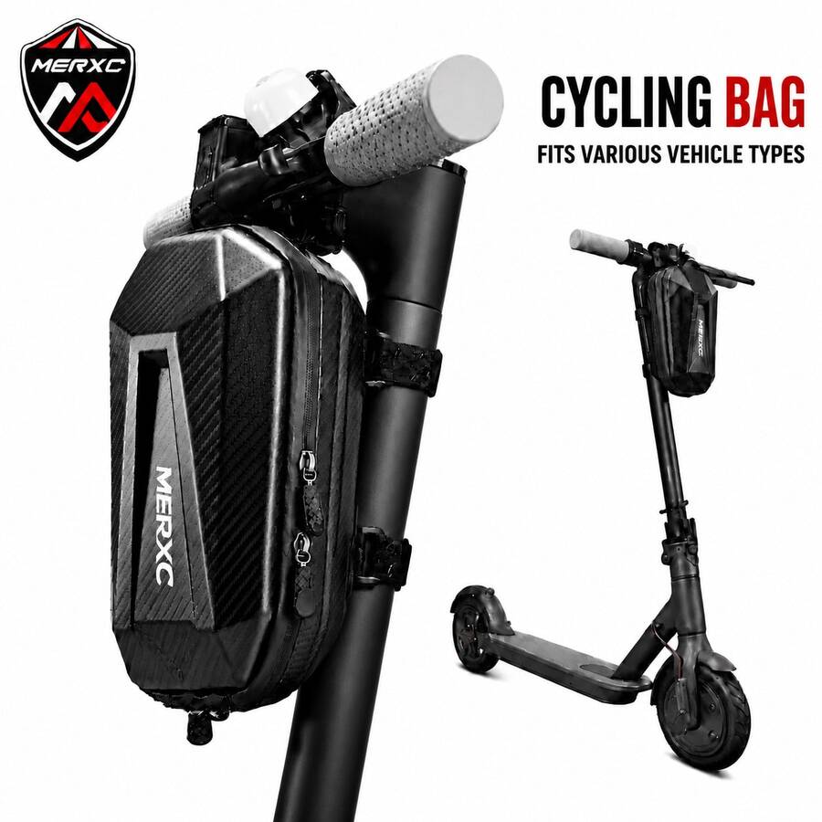 MERXC Brand Front-Mounted Cycling Bag, Available In 3L And 4L Capacities, Hard Shell Structure Design, Compatible With Folding Bicycles, Scooters, Balance Bikes And Bicycle Frames, Quick Installation With Hooks And Buckles - Multicolor - View 1