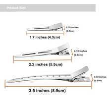 20pcs Metal Duck Billed Hair Clips For Styling Sectioning,Silver For Women Long Hair, Alligator Curl Clips For Hair Roller,Salon,Bows DIY With Case - Silver - View 2