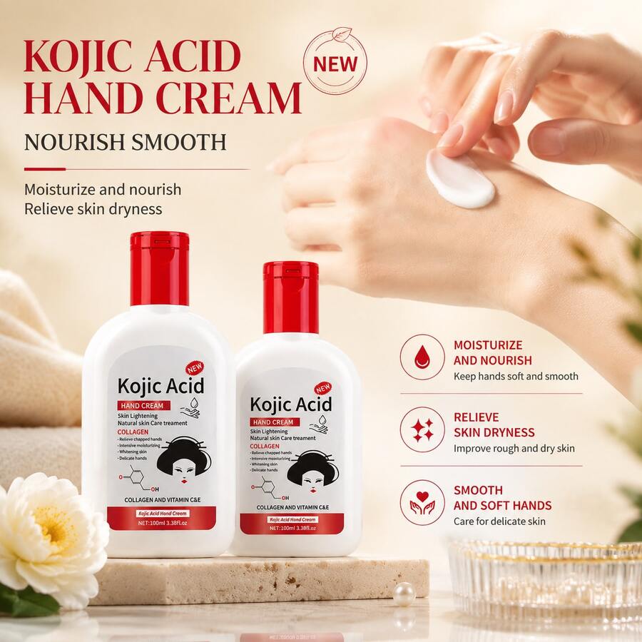 WWP 100ml Niacinamide Hand Cream With Collagen, Vitamin C And E, Moisturizing And Hydrating Daily Care Hand Cream To Fade Dry And Rough Skin