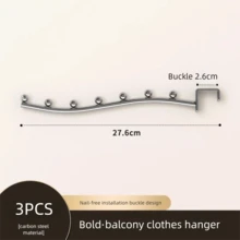 1/2/3 Packs Tendedero De Ropa Clothes Drying Rack, No Drill Metal Hanging Organizer, Multi-Scenario Organizador Armarios Ropa For Dorm Closet Window Sill Bedside, Silver - Multicolor - View 11