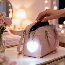1pc Rechargeable Touch Sensor Night Light Heart/Round Keychain Light Backpack Lighting Decoration Light Holiday Gift Backpack Accessory Thoughtful Gift For Family Friends Party Decoration Home DIY Decoration - Multicolor - View 3