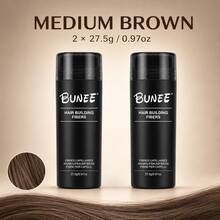 BUNEE Hair Fiber Powder 27.5g 2pcs Set, Natural Coverage For Thinning Hair And Bald Spots, Suitable For Baldness/Low Hair Volume, Natural Look, Unisex Portable Pack - Multicolor - View 11