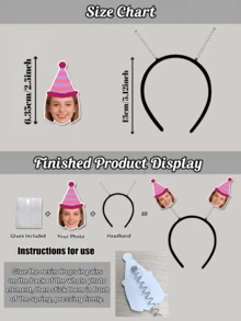 1/3/5pcs Adult Customized Headband, Plush Fabric Party Headband, Bow Headband, Birthday Party Personalized Headband, Bachelorette Party Headband, Personalized Party Hat, 20/30/40/50/60/70th Birthday Decoration, 21st Birthday Party Hat | Party Hat - Multi-color (Headband) - View 3