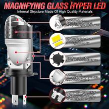 Heyword 1pc/2pcs H4 Lens Universal LED Headlight, Suitable For Cars And Motorcycles, Fish Eye Light, High/Low Beam, 12-24V - 6000K Cold White - View 4
