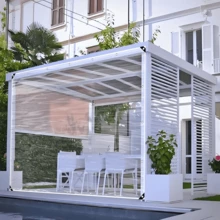 1 buah Terpal PVC Transparan Persegi Panjang, Tebal 6,5 Mil, Tahan Sobek, Lubang Tali Logam Setiap 50cm, Untuk Teras, Paviliun, Balkon, dan Penggunaan Luar Ruangan - A - View 14