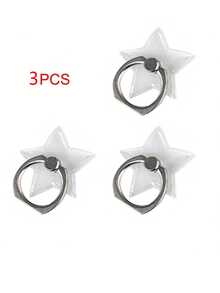 6pcs/5pcs/4pcs/3pcs/2pcs Dudukan Ponsel Transparan Kartun Lipat dengan Cincin Penahan, Bentuk Hewan, Bulat, Bunga - beraneka warna - View 56