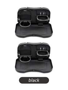 1pc Multifunctional Folding Car Seat Back Tray Table, Car Rear Seat Tray Board With Cup Holder/Drink Holder And Small Item Storage Area, Suitable For Most Car Front Seat Backs, Children's Meal Tray, Beverage Cup Holder, Snack Storage, Temporary Laptop Office And Travel Rear Seat Use - A - View 13