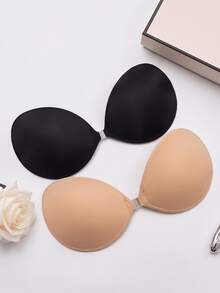 1/2 Pairs Front Buckle Self Adhesive Push Up Bra, Strapless Invisible Pasties For Small Bust, Matching Camisole Dresses, Bikinis - Multicolor - View 8