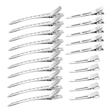 20pcs Metal Duck Billed Hair Clips For Styling Sectioning,Silver For Women Long Hair, Alligator Curl Clips For Hair Roller,Salon,Bows DIY With Case - Silver - View 7