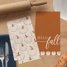 2 Stücke minimalistische orange & weiße Hello Fall Linien-Kürbis Küchenhandtücher, 40*60cm weiche Mikrofaser Teehandtücher, geeignet für Zuhause Küche Restaurant Outdoor Camping Tischreinigung Geschirrtuch Handtuch Zubehör, Feiertagsgeschenk - Verschiedenfarbig - Übersicht 5