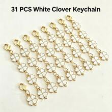16/31pcs Green Four-Leaf Clover Keychains, Lucky Charms, Perfect Gifts For Mother's Day, St. Patrick's Day, Back To School, Graduation, Colleagues, Friends And Exquisite Birthday Presents - View 18