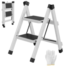 Portable 2 Step Ladder Lightweight Folding Step Stool Anti Slip Pedal Heavy Duty - White - View 5