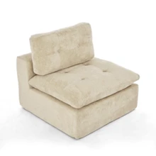 Goeurvant Modern Affordable Modular Sofa Sectional Sofa Freely Combinable DIY 2 To 4 Seater Chenille Fabric Comfortable For Living Room Apartment,Beige - 米色 - 查看 11