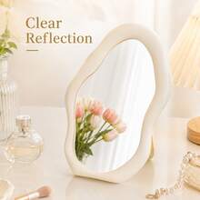 1pc Makeup Mirror, Desktop Standing Vanity Mirror, Student Dorm Room Makeup Mirror - Multicolor - View 4