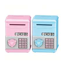 Pink ATM Coin Bank, Coin Storage Box, ATM Shaped Piggy Bank, Unique Design, Mini ATM Savings Box Gift, Fashionable Piggy Bank, Large Capacity Savings Jar, Gift, Affordable Wallet, Money Box, Coin Box, Financial Tool, Bill Counter, Home Decor, Holiday, Summer Vacation, Party, Birthday Gift, Valentine's Day Gift (Pressing Cannot Input Password) - Multicolor - View 15