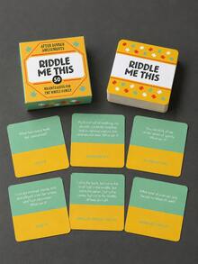 GENAI 50pcs/Set Mini Desktop Party Card Game, Interactive Fast Thinking Word Challenge Game Cards, Portable Paper Family Entertainment Activity Game, Suitable For After-Dinner Party Game Night, Indoor Friends Family Group Interactive Game - Multicolor - View 2