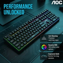 AOC GK116 104‑Key Mechanical Wired Gaming Keyboard, Adjustable RGB Backlight, USB Plug‑And‑Play Connection, Luminous Computer Peripheral, Suitable For Desktop, Notebook, Home Gaming, Office Work And Daily Typing - View 10