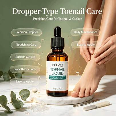 MELAO Toe Nail Liquid 30ml, Gentle Nourishing Nail Essence, Helps Maintain Healthy Nail Condition, Daily Appearance Care Liquid For Fingernails And Toenails
