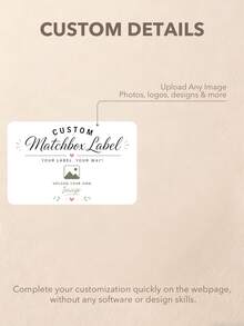 Custom Matchbox Labels, Matchbox Image Text Logo Stickers, Name Date Gift Labels, Wedding Reception, Bridal Shower, Engagement, Anniversary, Birthday Party, Candle Gift, Restaurant Hotel Event, Small Business Packaging, Party Decoration - Multicolor - View 3