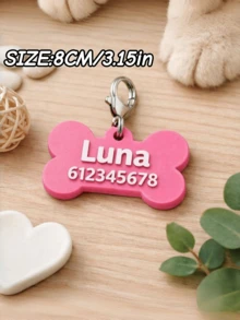 1Pc Personalized 3D Printed Pet ID Tag - Custom Name And Phone Number Dog Cat Tag, Lightweight Pet Identification Tag, Durable Collar Accessory For Dogs, Cats, Pet Lovers, Everyday Use, Gifts & More - Multicolor - View 5