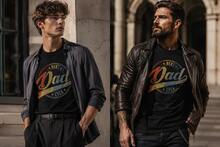 Retro Vintage "Best Dad In The World" T-Shirt Father's Day Gift For Men And Women - 黑色 - 查看 1