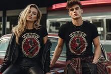 Ropa Rockabilly para Hombre, Camiseta Rocker Retro de los Años 50 Unisex, Camiseta para el Día de la Madre, Camiseta Gráfica de Regalo "Mejor Mamá del Mundo" - Negro - Ver 1