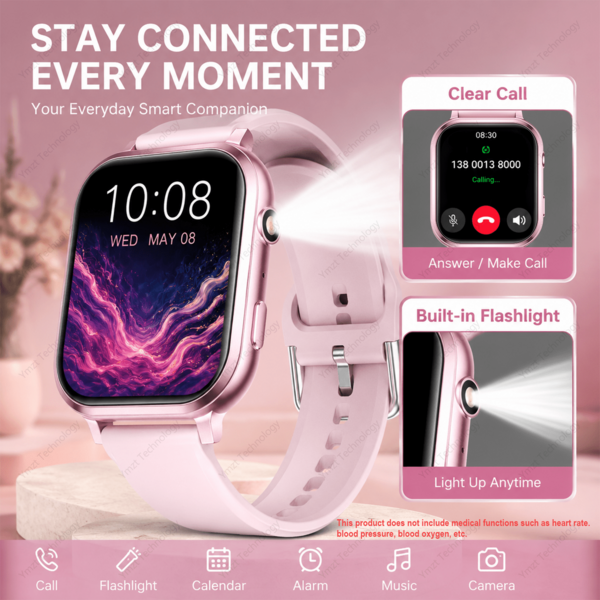 2026 New Fashion Kids Smart Watch, Supports Multiple Languages, Wireless Calling, Message Notifications, Alarm/Music/Camera, Tracks Children's Exercise, Suitable For Birthday Gifts And School Gifts
