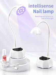 LIMEGIRL 800mAh UV/LED Nail Lamp, USB Charging, Fast-Curing U-Shaped Gel Nail Dryer, Touch Control And Automatic Sensing Features, With Three Timed Memory Functions, Suitable For Beginners, Suitable For Homes And Salons, Women's Gifts, Skin Safety - White - View 1