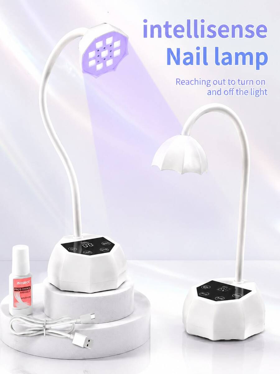 LIMEGIRL 800mAh UV/LED Nail Lamp, USB Charging, Fast-Curing U-Shaped Gel Nail Dryer, Touch Control And Automatic Sensing Features, With Three Timed Memory Functions, Suitable For Beginners, Suitable For Homes And Salons, Women's Gifts, Skin Safety - White - View 1
