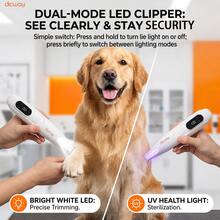 Dicway Pet Hair Trimmer and Blade, Kit Perawatan 2-in-1 dengan Lampu LED dan UV, Alat Cukur Elektrik untuk Anjing dan Kucing - View 7