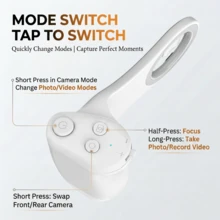 Soporte Magnético para Cámara de Teléfono para iOS/Android, con Control Remoto Inalámbrico Desmontable, Compatible con Cámara Nativa, Diseño Ergonómico Cómodo, Batería Recargable Integrada de 55mAh - Ver 5