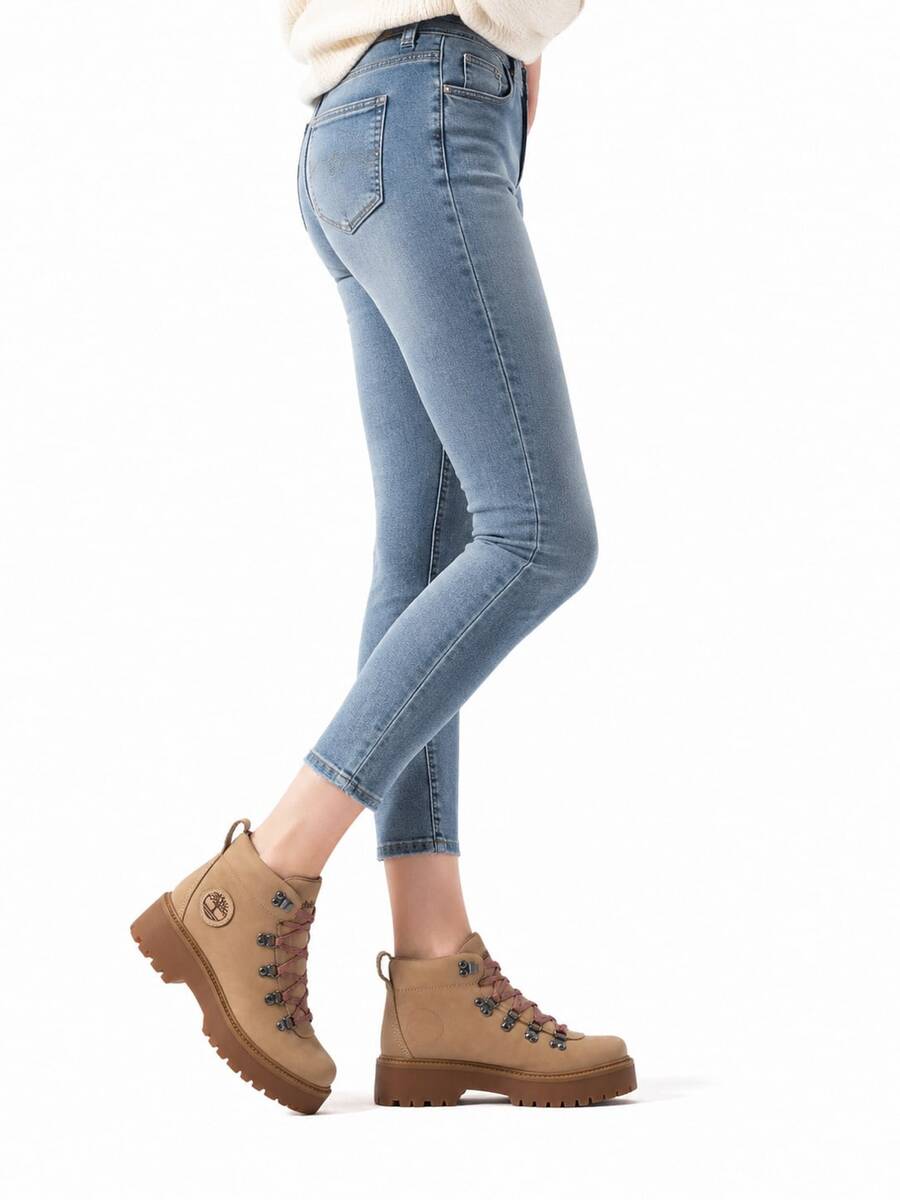 Timberland 新款防滑防水厚底增高女款戶外運動休閒馬丁靴 - 卡其色 - 查看 1