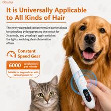 Dicway Pet Hair Trimmer and Blade, Kit Perawatan 2-in-1 dengan Lampu LED dan UV, Alat Cukur Elektrik untuk Anjing dan Kucing - View 6