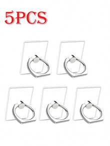 6pcs/5pcs/4pcs/3pcs/2pcs Dudukan Ponsel Transparan Kartun Lipat dengan Cincin Penahan, Bentuk Hewan, Bulat, Bunga - beraneka warna - View 39