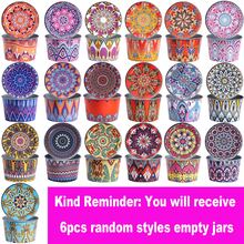 HIZTGHC 6 buah Stoples Lilin Dekoratif Motif Mandala, Tempat Lilin Logam Berbentuk Cangkir dengan Tutup, Wadah Dekorasi Meja Kamar Tidur dan Ruang Makan Gaya Bohemian Vintage - Cupcake - Vas Bunga - View 6
