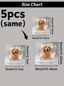 Custom Pet Memorial Acrylic Plaque, Personalized Dog And Cat Name And Date Commemorative Block, 1cm Thick Transparent Acrylic Photo Frame, Angelic Desktop Office Home Decor, Pet Owner Bereavement Mourning Gift Idea - Multicolor 2 - View 10