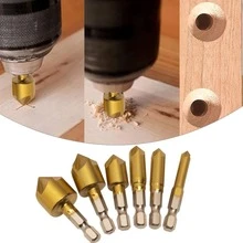 Set Mata Bor Countersink HSS 12 buah, 6mm-19mm, dengan Shank Hex 1/4", Penggantian Cepat, Kompatibel dengan Perkakas Listrik, untuk Membuat Chamfer pada Kayu, Plastik, dan Logam Lunak dalam Proyek Perakitan dan Pengolahan di Rumah - 6+6 mata bor - View 4