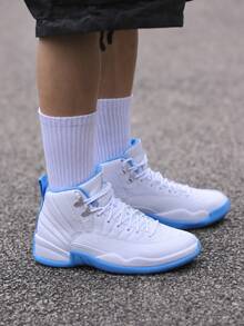 Nike Jordan Air Jordan 12 “French Blue 2.0”舒適百搭 防滑耐磨 高筒 復古籃球鞋 男款 白藍 - 白藍 - 查看 8