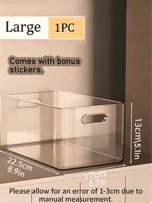 Transparent Large Capacity Storage Box, Acrylic Multifunctional Thickened Desktop Organizer Basket Rectangular Storage Box, Dust-Proof, Moisture-Proof, Easy To Clean, Stackable, Stable, Strong Load-Bearing Capacity, Home, Kitchen, Bathroom, Office, Stationery, Toys, Cosmetics Organization, Essential For Housewives, Students, Renters, Storage Enthusiasts, Housewarming, Holiday Gifts, Back To School, School Season Practical Item - Multicolor - View 14