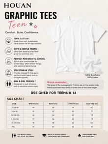 Teen Girls White Short Sleeve Graphic Tee, Leopard LOVE Red Lip Print,Y2K Street Hip Hop Style Cotton T-Shirt For Summer Daily Wear - 白色 - 查看 2