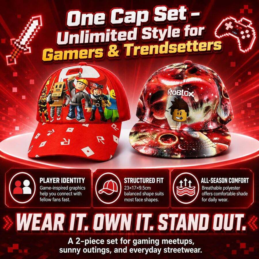 Roblox 1PC Baseball Cap Driver Hat Baseball Cap Game Peripheral Five-Color Starry Sky Hat Baseball Cap Flat Brim Cap Unisex Baseball Cap Adjustable Back Buckle UV Protection Gamer Gift - Girl Hat - View 1
